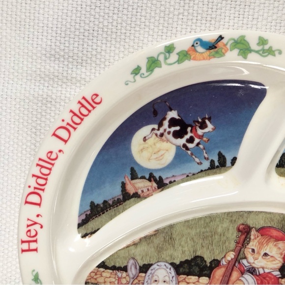 Nursery Rhyme Divided plate Hey Diddle Diddle melamine kids children - Picture 6 of 6